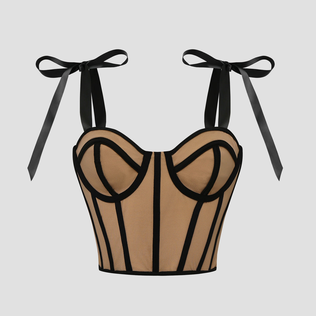 European and American style sexy color-blocked strappy slim-fit versatile short crop top with underwire and fishbone design60712