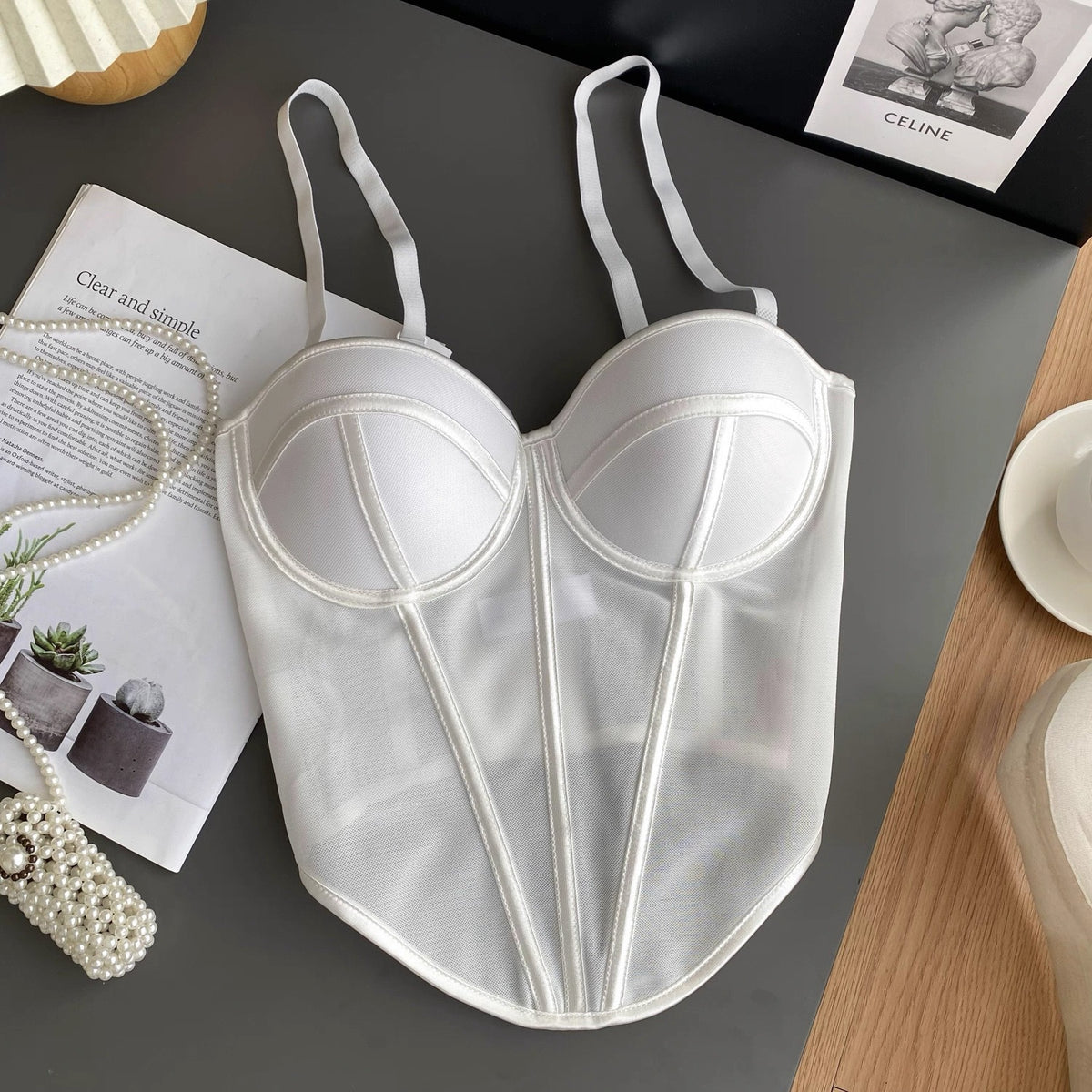 European and American style sexy fishbone corset Mesh color-blocked fishbone shapewear Summer hot girl waist-shaping corset