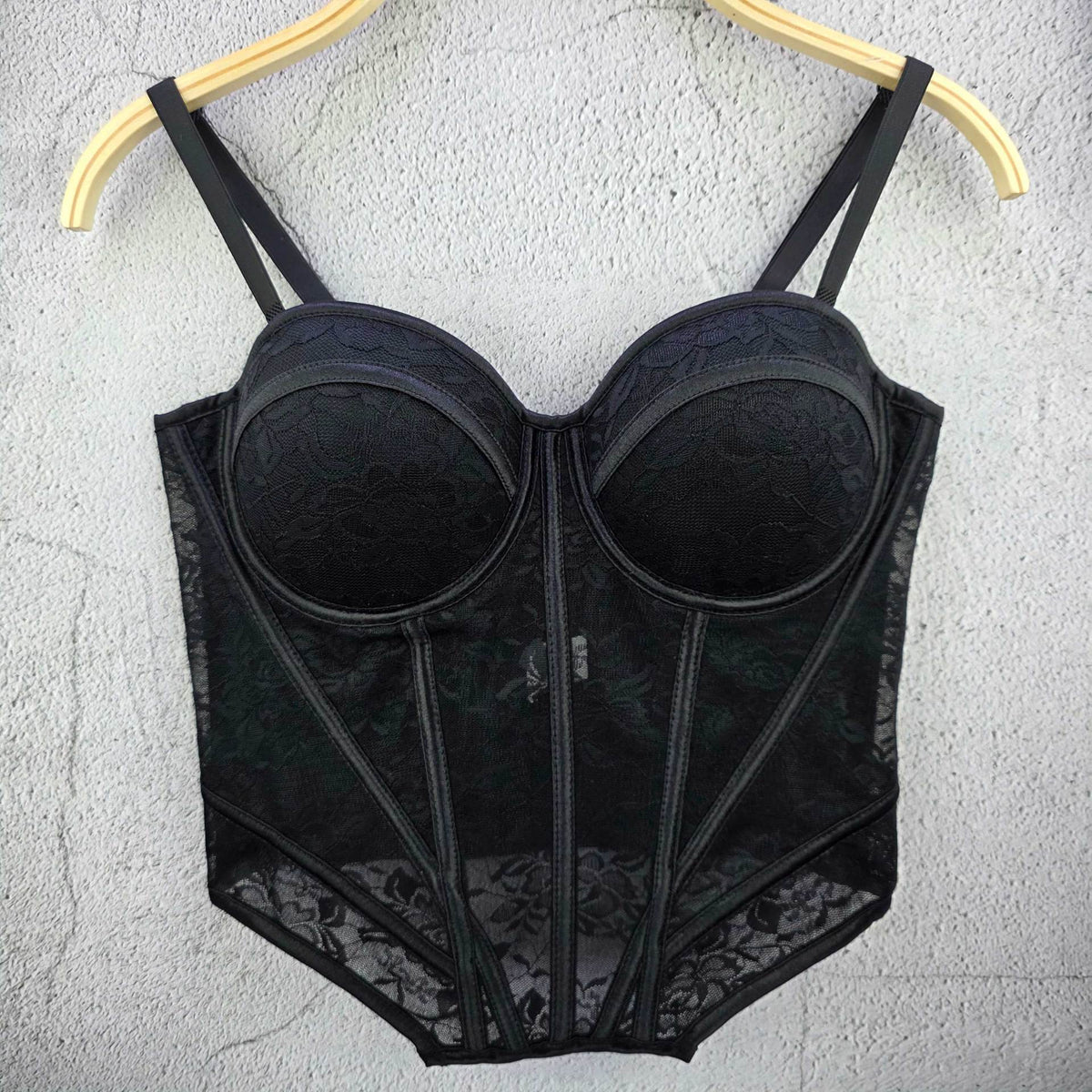Sexy solid-color lace fishbone corset, can be worn as an outer garment, suitable for dancers, slimming and figure-enhancing top, with a hot girl style