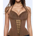 European and American retro halter neck fishbone corset waist-cinching hot girl slim-fit camisole top, sexy strapless outerwear