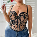 Cross-border plus-size clothing mm Sexy push-up bralette, European and American lace, underwire, fishbone corset, large bust camisole