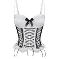 Cross Lace Tank Top Cross-border hot-selling bow-knot criss-cross lace fishbone corset