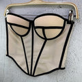 European and American style hot-selling new mesh camisole, retro slim-fit, breathable, elegant fishbone bra with cotton cups