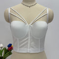 Cross-border foreign trade, suitable for wearing as an outer layer, tight-fitting camisole, plus-size red fishbone-patterned bra, waist-cinching top, fishbone tube top