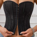 European and American best-selling cross-border waist cincher, women's bust support waist shaper, body sculpting black fishbone shaping top
