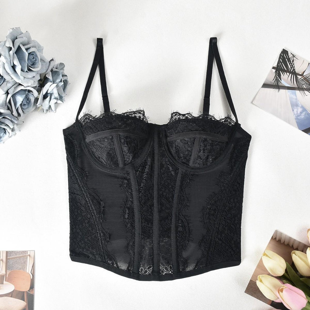 Cross-border e-commerce best-selling lace waist cincher corset Sexy sheer mesh fishbone waist-shaping lingerie Now