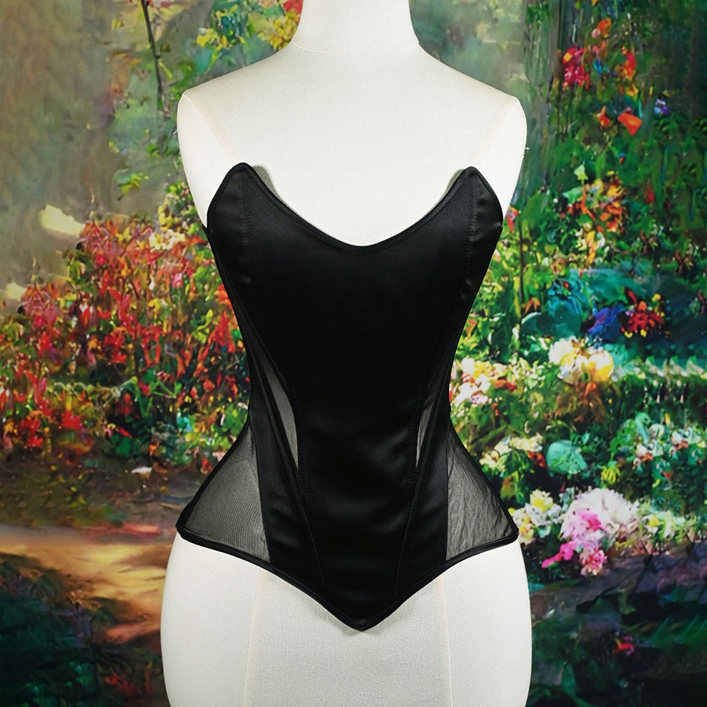 Cross-border wholesale of new European and American style French jacquard innerwear for trendy women.High-end outerwear with a waist-shaping corset design