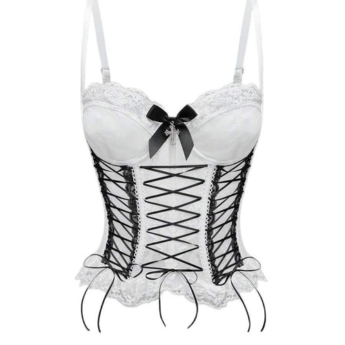 Cross Lace Tank Top Cross-border hot-selling bow-knot criss-cross lace fishbone corset