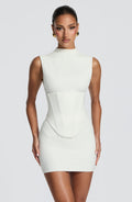 European and American cross-border foreign trade2026High-neck sleeveless dress with a fitted waist, featuring a fishbone corset design and a slim-fit, body-hugging silhouette