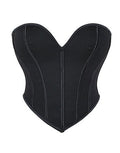 Black matte finish shapewear bodysuit Crop top with exposed back and fishbone design, popular in Europe and America