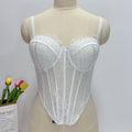 New cross-border European and American style lace and rhinestone embellished camisole, suitable for wearing as an inner layer or as an outer garment, with a shaping and bust-enhancing design