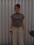 Amazon AliExpress European and American autumn/winter casual versatile sexy fishbone zipper top436