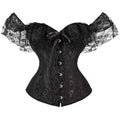 European and American cross-border court-style formal dress, fitted bodice, French lace, puff sleeves, shaping lingerie, one-shoulder design, fishbone corset