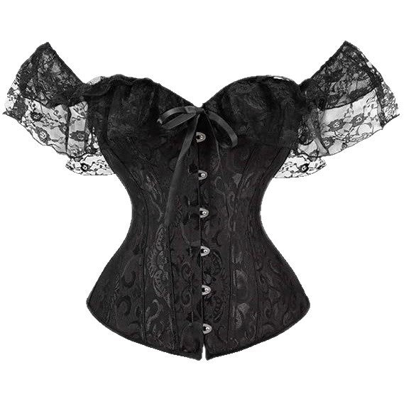 European and American cross-border court-style formal dress, fitted bodice, French lace, puff sleeves, shaping lingerie, one-shoulder design, fishbone corset