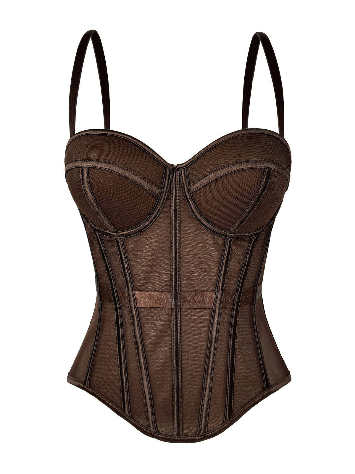 European and American style, pure and alluring fishbone corset, knitted mesh, solid color, spaghetti strap top, slimming effect, beautiful back design, with built-in bra pads, can be worn as an outer garment