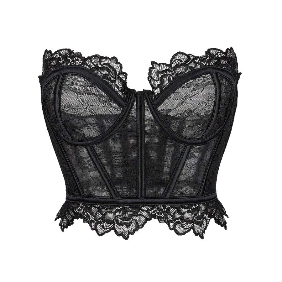 Summer lace Plus Size Corsets Embroidered underwire transparent sexy plus-size fishbone bra
