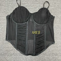 Cross-border new European and American style sexy mesh fishbone strapless top with back button closure, elastic short fashion innerwear