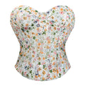 Amazon cross-border European and American fishbone corset, waist-cinching and shaping garment New French floral print, sheer, and figure-hugging corset