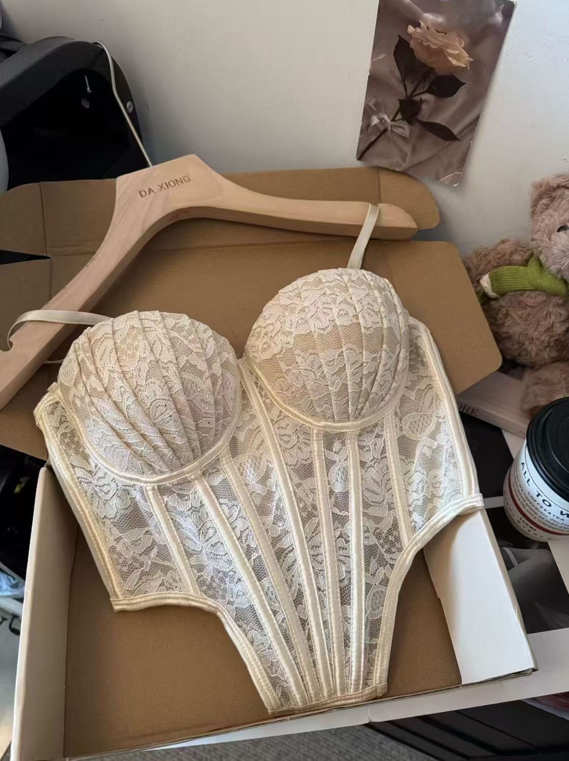 Cross-border lace mesh camisole2026Sexy fishbone corset for a slimming look, perfect for layering over a fishbone top